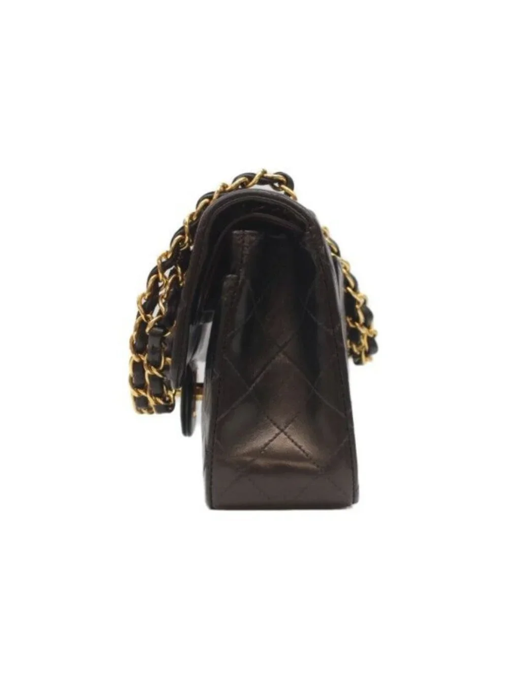 Chanel Black Lambskin Gold Double Flap Bag Quilted 23